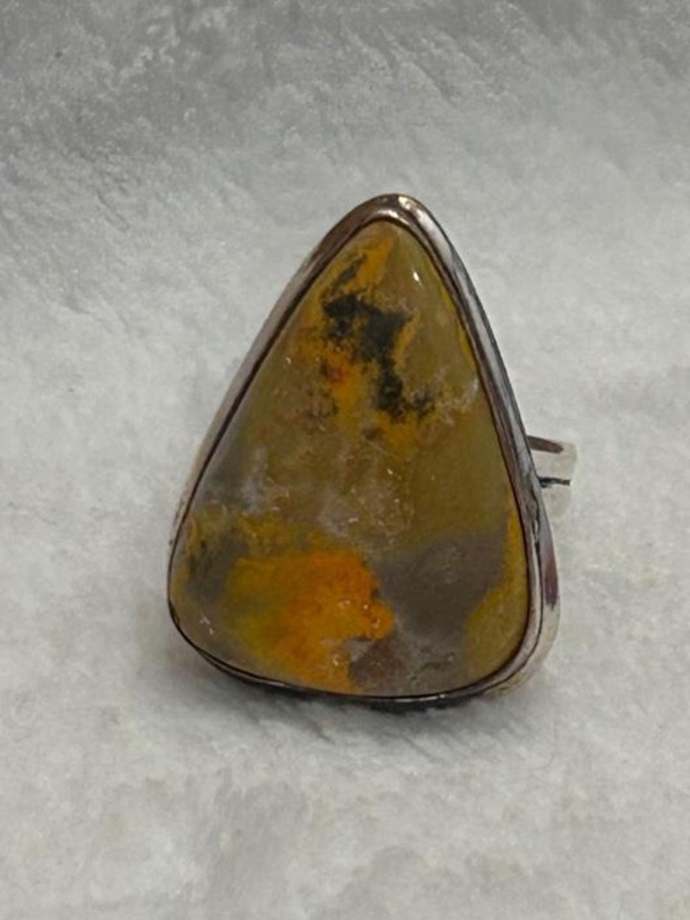 Triangular Bumblebee Jasper Yellow-Orange Jasper 925  Silver Statement